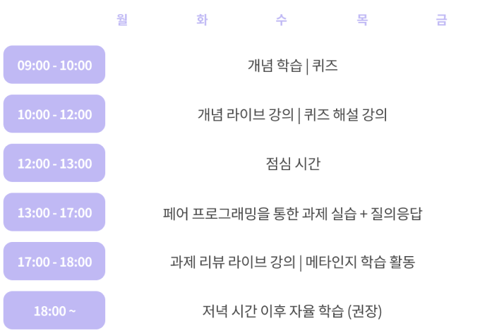 백엔드 시간표